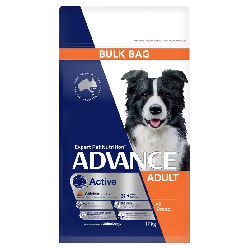 ADVANCE – Active Adult All Breed Chicken with Rice Dog Dry Food (17kg) 17kg