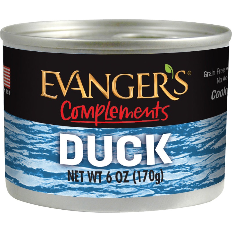 EVANGER’S COMPLEMENTS GRAIN FREE DUCK CANNED DOG & CATS 6-oz (Case of 24)