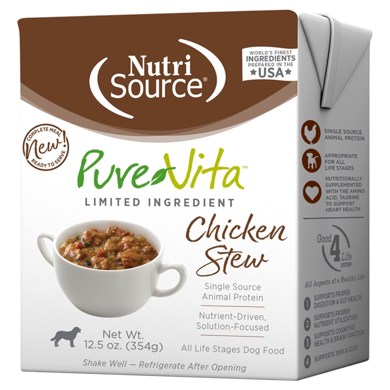 NutriSource PureVita Chicken Stew Limited Ingredient Wet Dog Food 12.5 oz