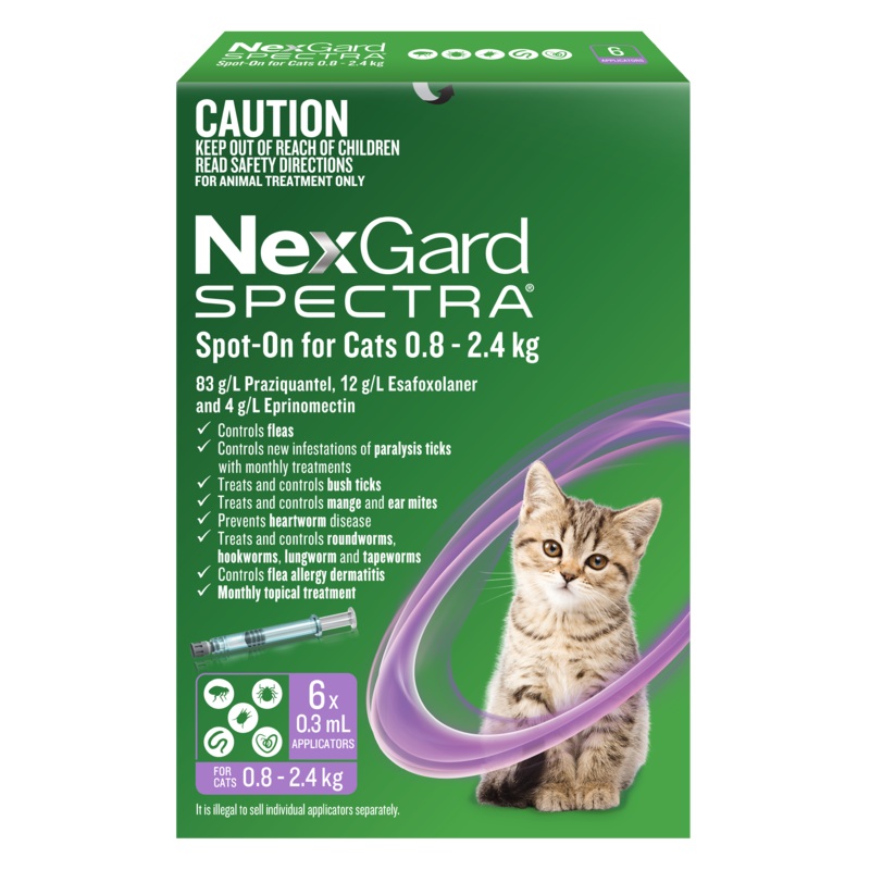 NexGard Spectra – Spot-on for Cats (0.8-2.4kg) (6pk) 6pk