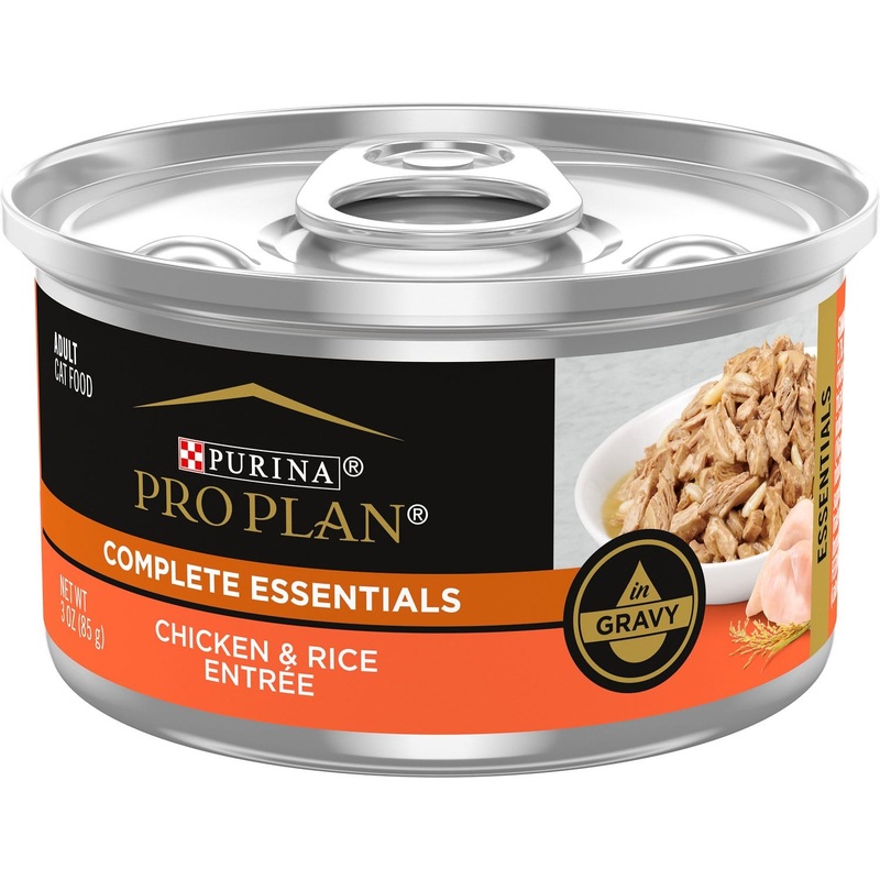 Purina Pro Plan Complete Essentials Chicken & Rice Entree in Gravy Canned Cat Food 3 oz