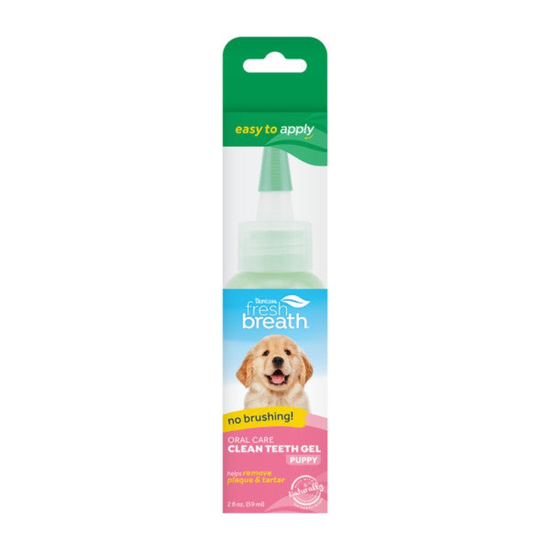 TropiClean Fresh Breath No Brushing Clean Teeth Dental & Oral Care Gel for Puppies 2 oz