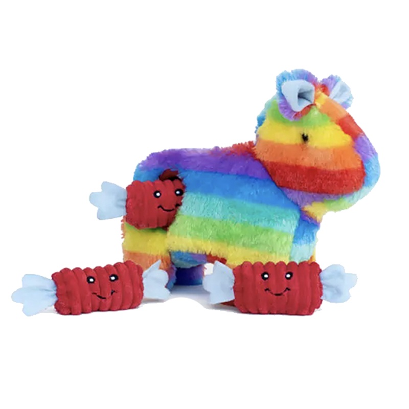 Zippy Burrow Rainbow Pinata Hide and Seek Puzzle Plush Dog Toy One Size