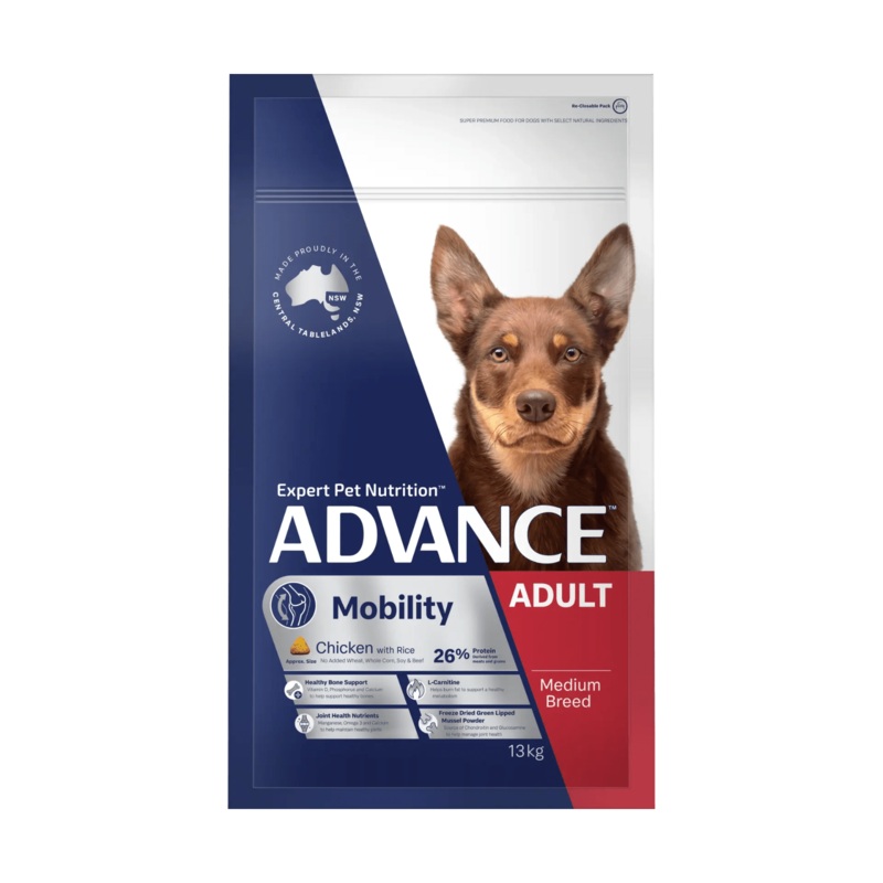 Advance Dog Food Adult Medium Breed Mobility Chicken with Rice 13kg