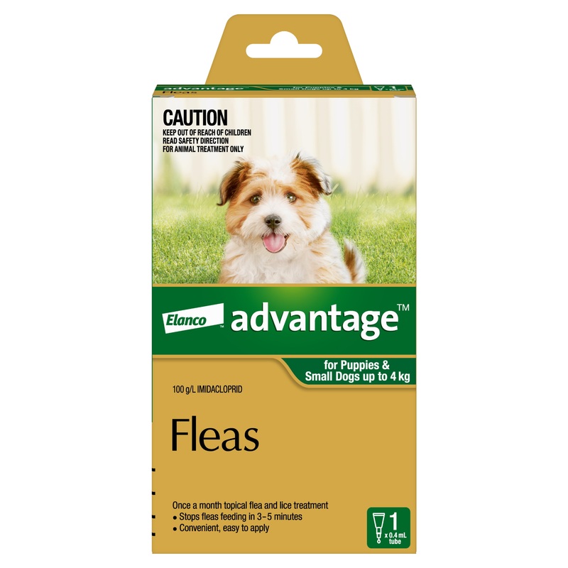 Advantage – Flea Treatment for Puppies and Dogs up to 4kg (1pk) 1pk