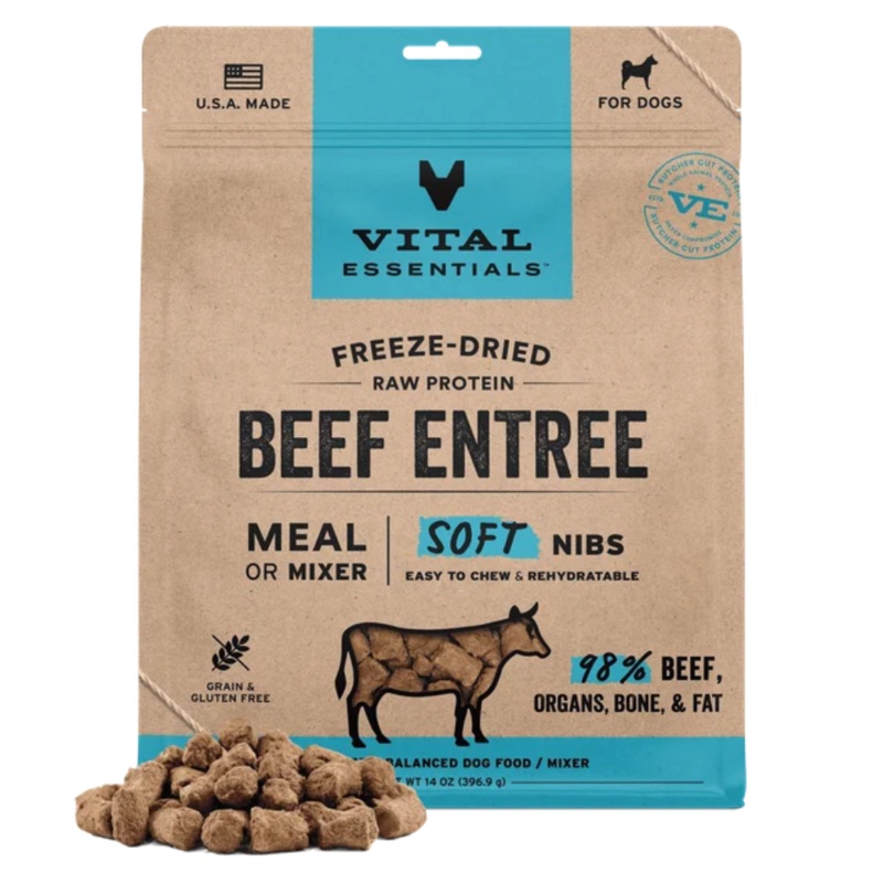 Beef Soft Nibs Freeze-Dried Grain-Free Dog Food 14oz