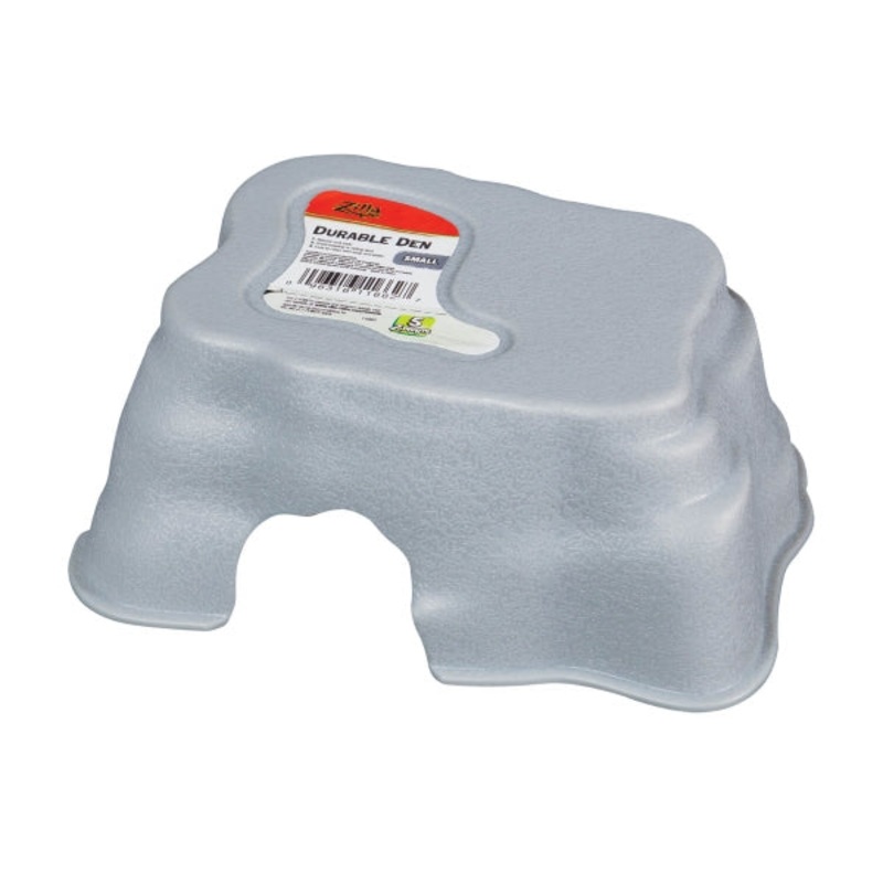 Durable Den Plastic Reptile Hideout Grey Small