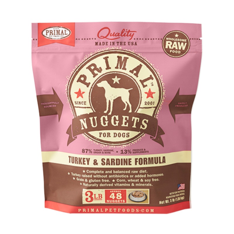 Primal Frozen Turkey & Sardine Nuggets 3-lb