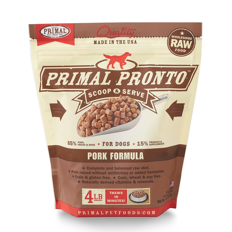Primal Pronto Raw/Frozen Pork Canine Formula 4lb