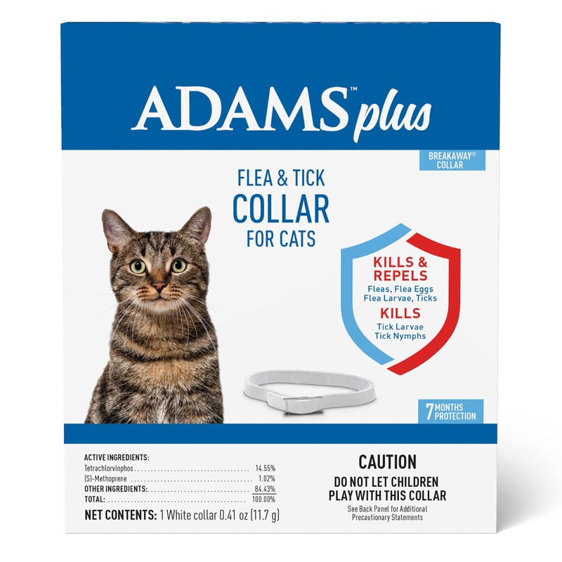 Adams Plus Flea and Tick Collar for Cats and Kittens (Breakaway Collar) Pack of 1