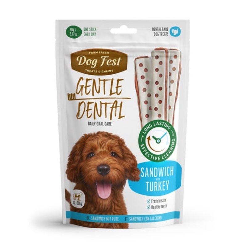 Dog Fest Dental Treats For Adult Dogs -Sandwich -Turkey 90g