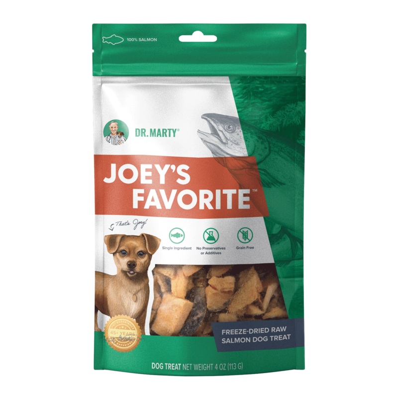 Dr. Marty’s Joeys Favorite 100% Freeze-Dried Raw Salmon Dog Treats – 4oz.
