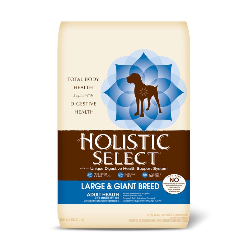 Holistic Select Large & Giant Breed Adult Health Chicken Meal & Oatmeal Recipe Dog Food 30 Lbs