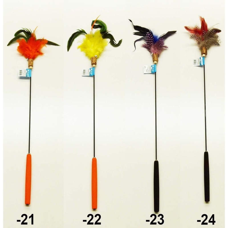 K9 HOMES CAT TEASER LONG WAND 67CM BROWN