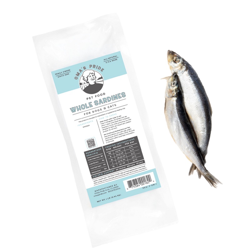 Oma’s Whole Sardine Dog Food 1lb