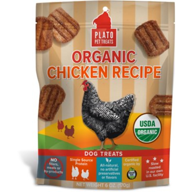 Plato Organic Chicken Recipe Dog Treats 6oz
