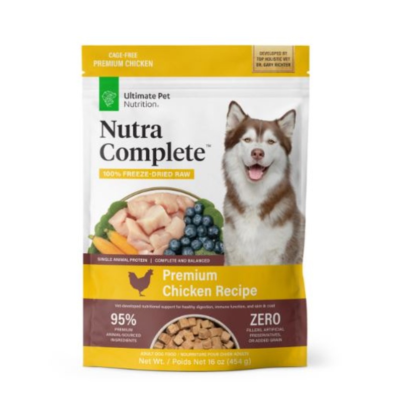 Ultimate Pet Nutrition Nutra Complete Premium Chicken Recipe 100% Freeze-Dried Raw Adult Dog Food 5 oz