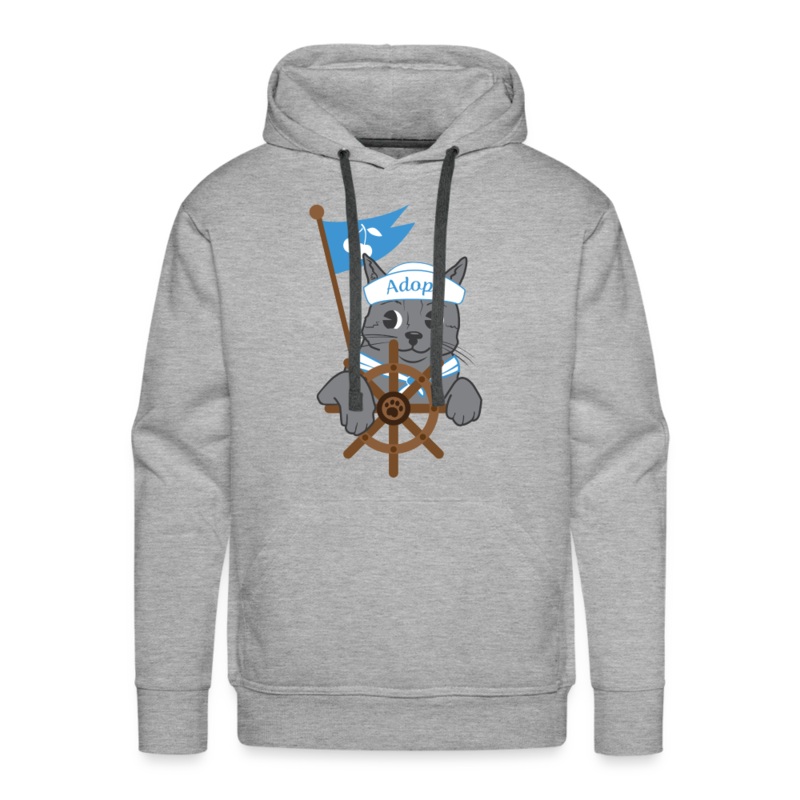 Door County Sailor Cat Premium Hoodie heather grey S