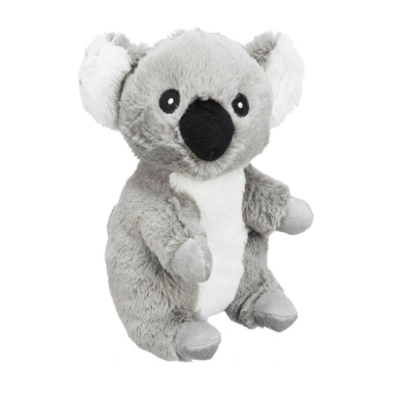 Elly the Koala Recycled Materials Squeaky Plush Dog Toy Grey 8 in