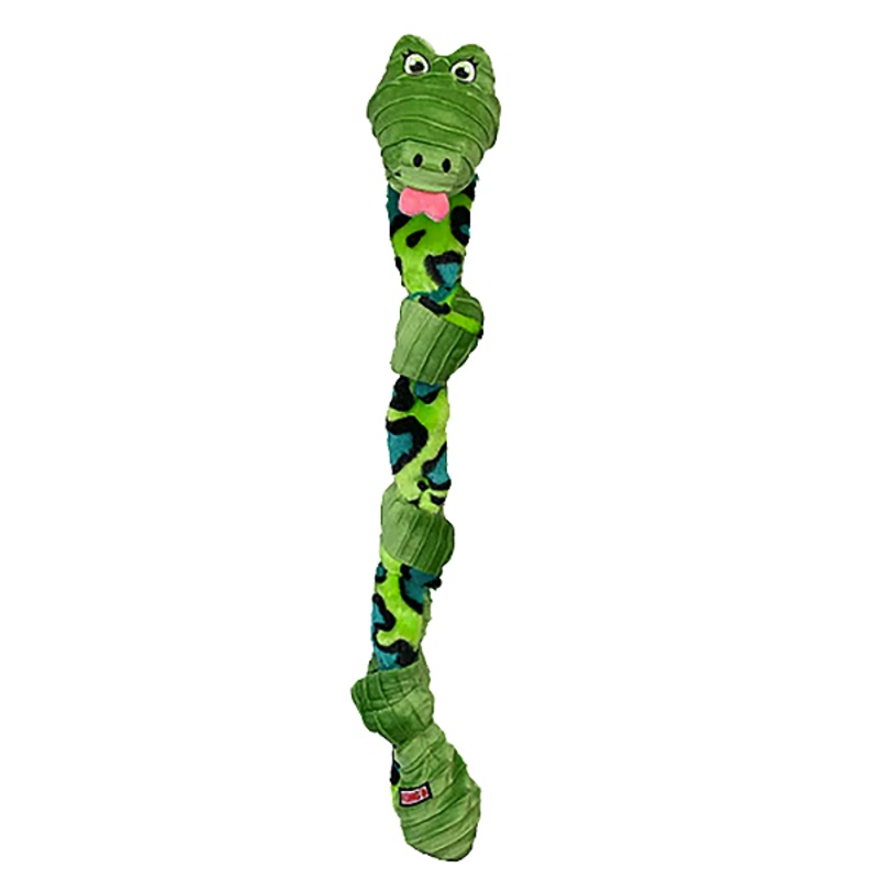 Knots Snake Assorted Colors Plush with Internal Rope Knots Dog Toy Medium ( 24 in Long ) – Orange or Green