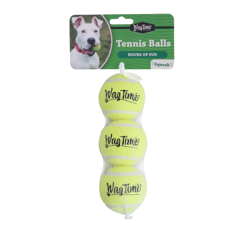 WagTime – Squeak Tennis Balls (3pk) 3pk