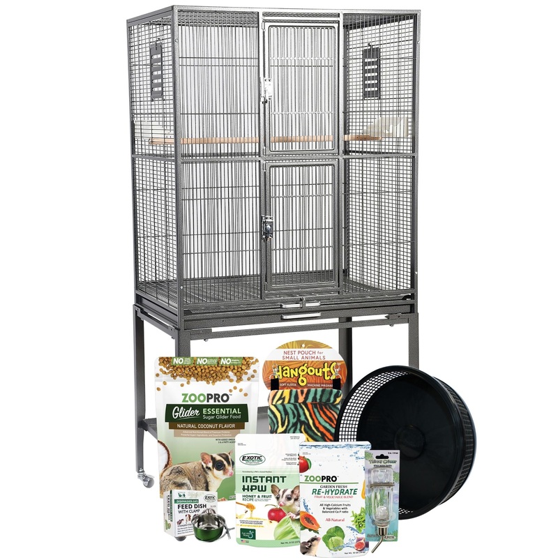 Brisbane Cage & Starter Pack for Sugar Gliders Black