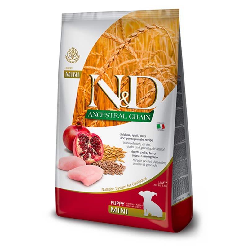 Farmina N&D Chicken & Pomegranate Puppy Mini Dry Dog Food – 5.5lb