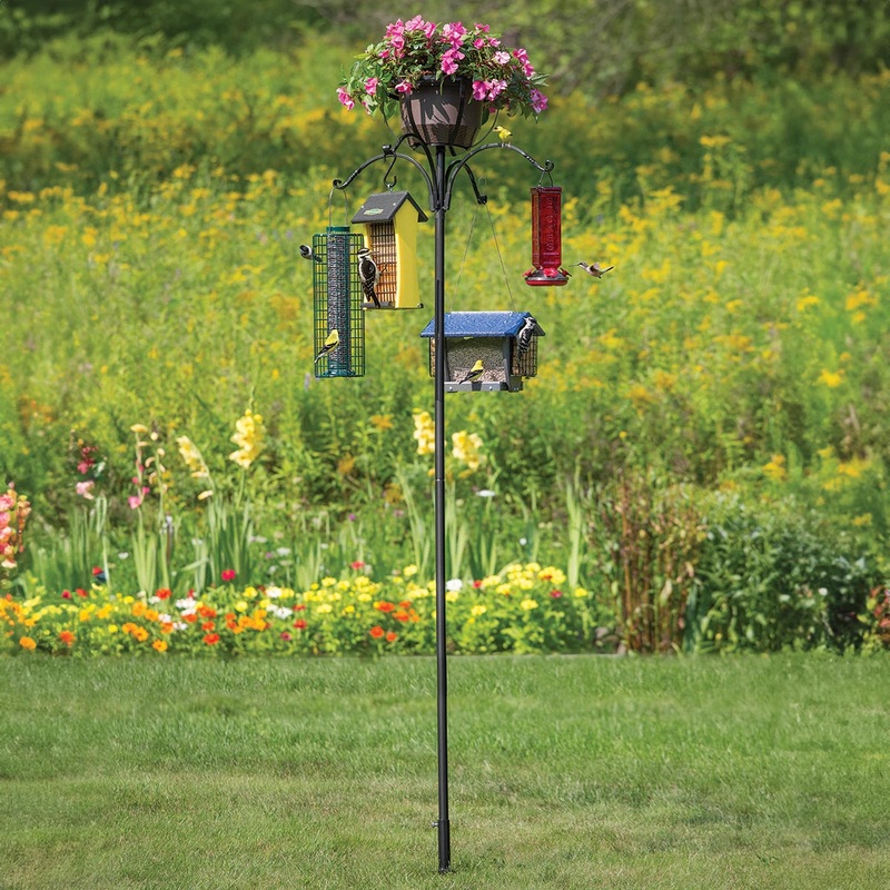 Four Arm Heavy Duty Pole with Twister & Flower Basket