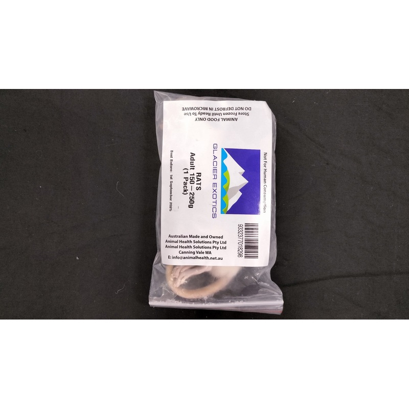 GLACIER EXOTICS FROZEN RATS ADULT LARGE(150-250G) 1 PACK
