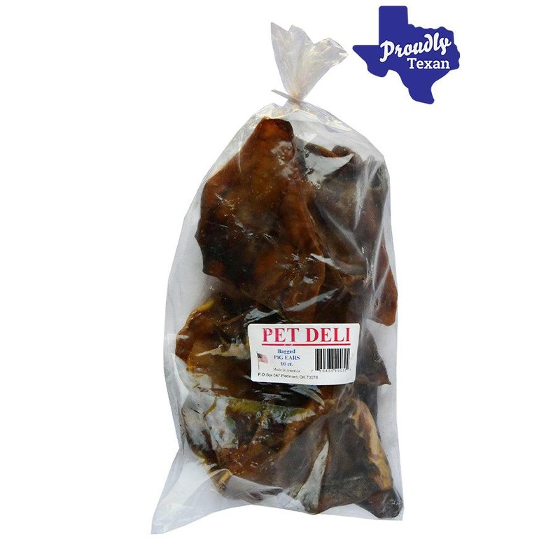 Pet Deli Pig Ears Dog Chew, 10-Count Bag Each
