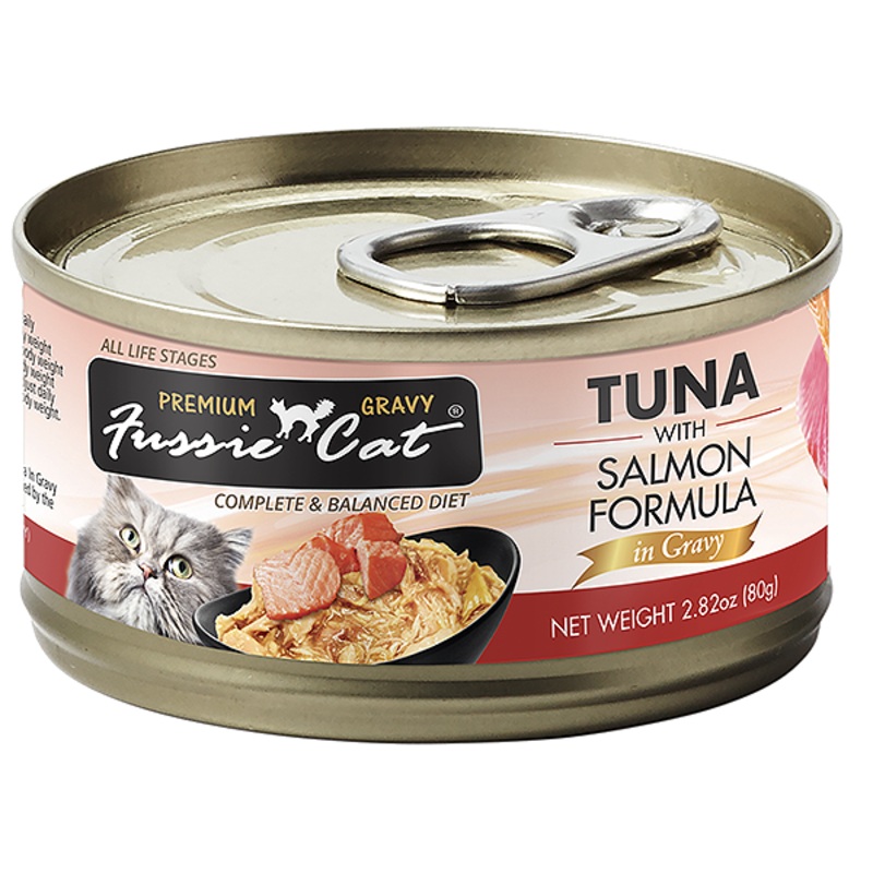 Premium Gravy Tuna with Salmon Formula in Gravy Grain-Free Wet Canned Cat Food 2.82 oz cans, case of 24