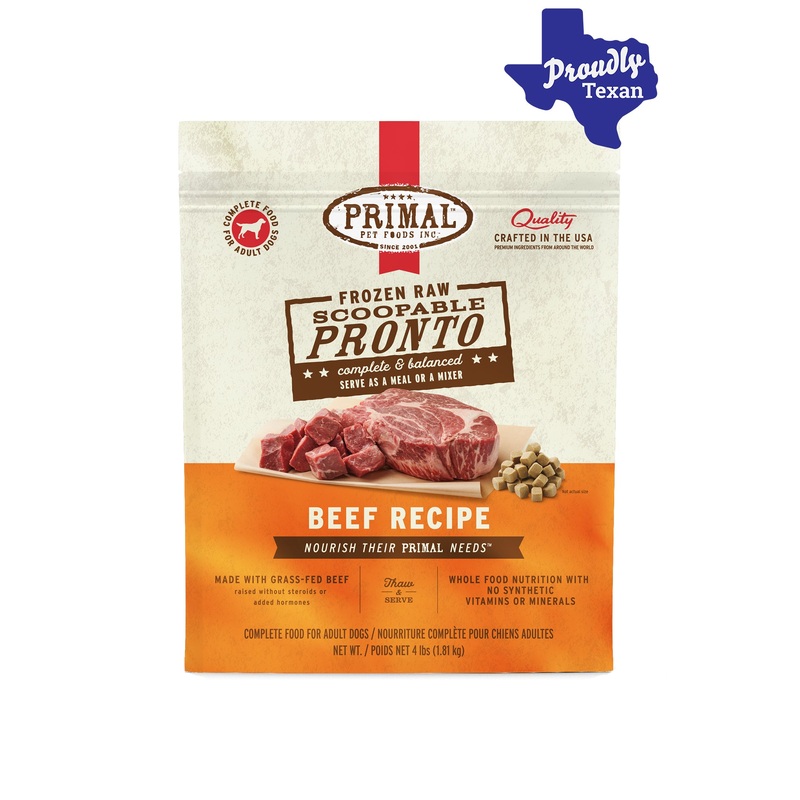 Primal Pronto Beef Frozen Raw Dog Food 0.75 lb