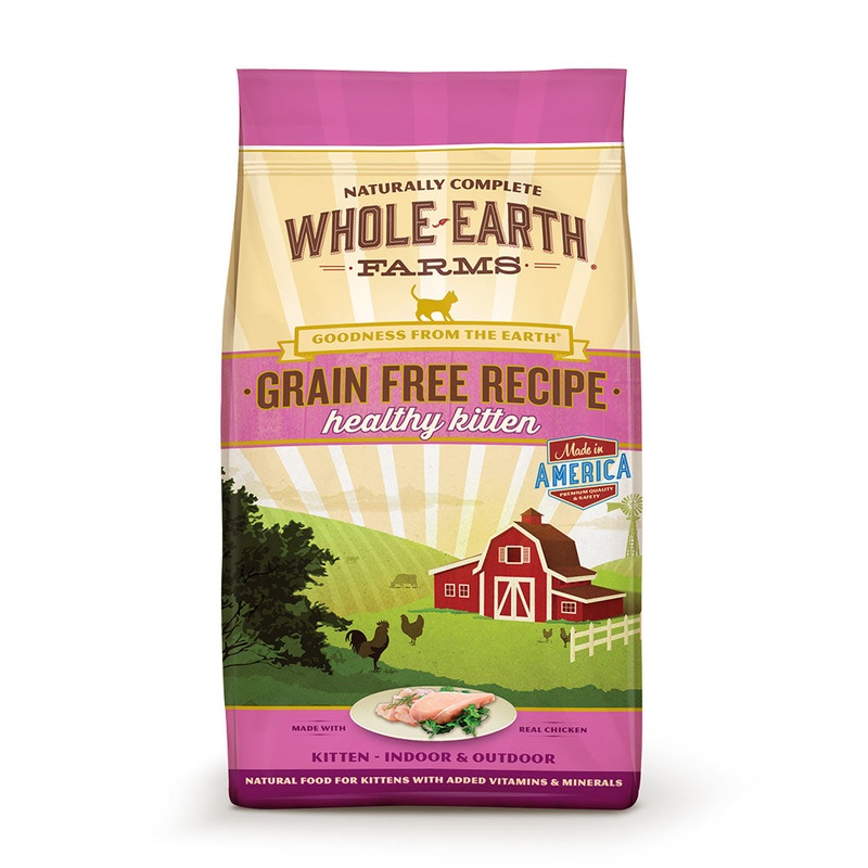 Whole Earth Farms Goodness from the Earth Grain Free Recipe Healthy Kitten Food 5 Lbs