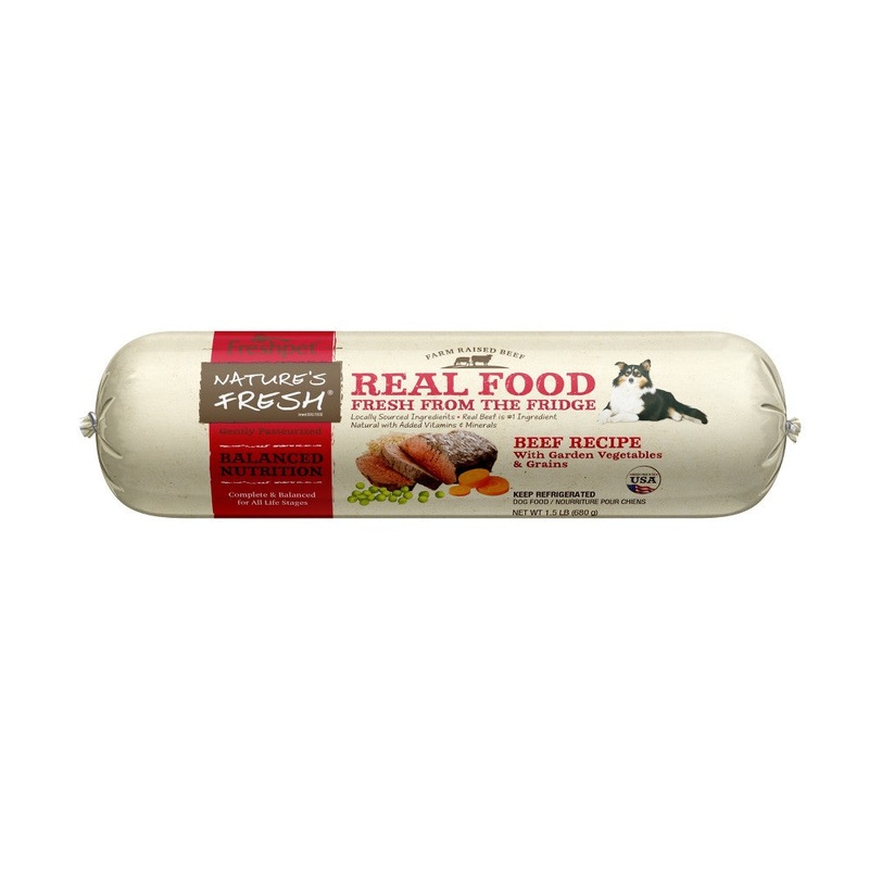 Freshpet Nature’s Fresh Roll Beef Recipe Refrigerated Wet Dog Food – 1.5lbs