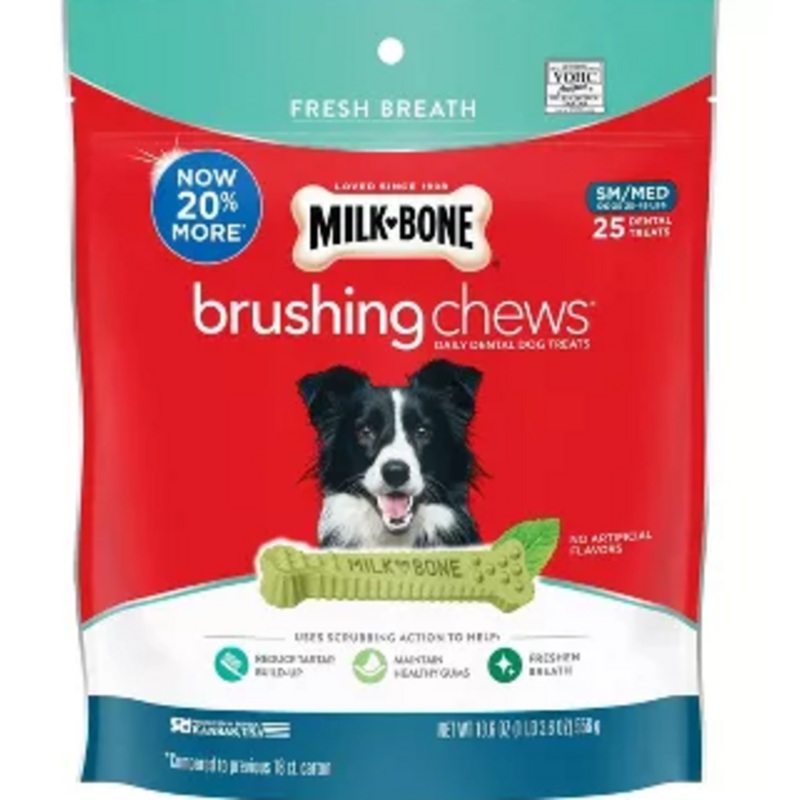 Milk-Bone Fresh Breath Daily Dental Brushing Chews for Small & Medium Dogs