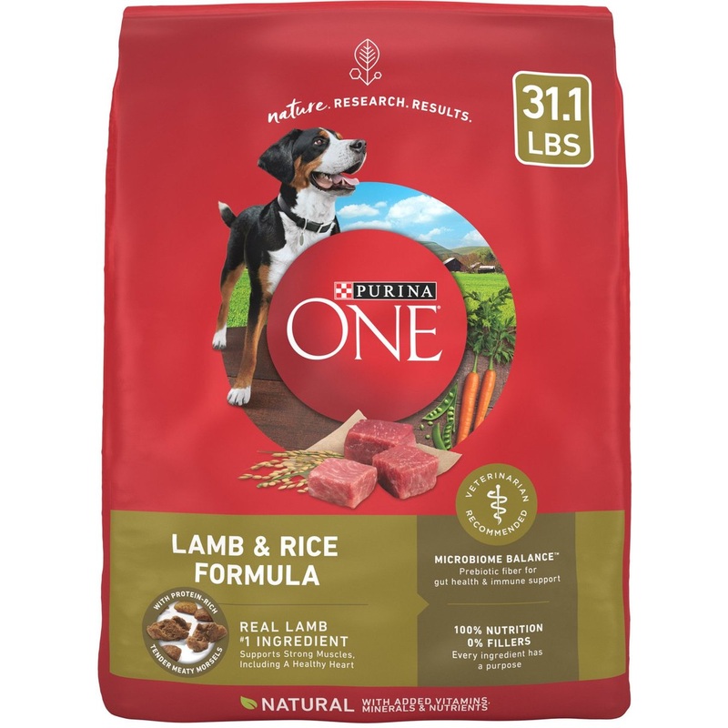 Purina ONE Natural SmartBlend Lamb & Rice Formula Dry Dog Food, 31.1 lb