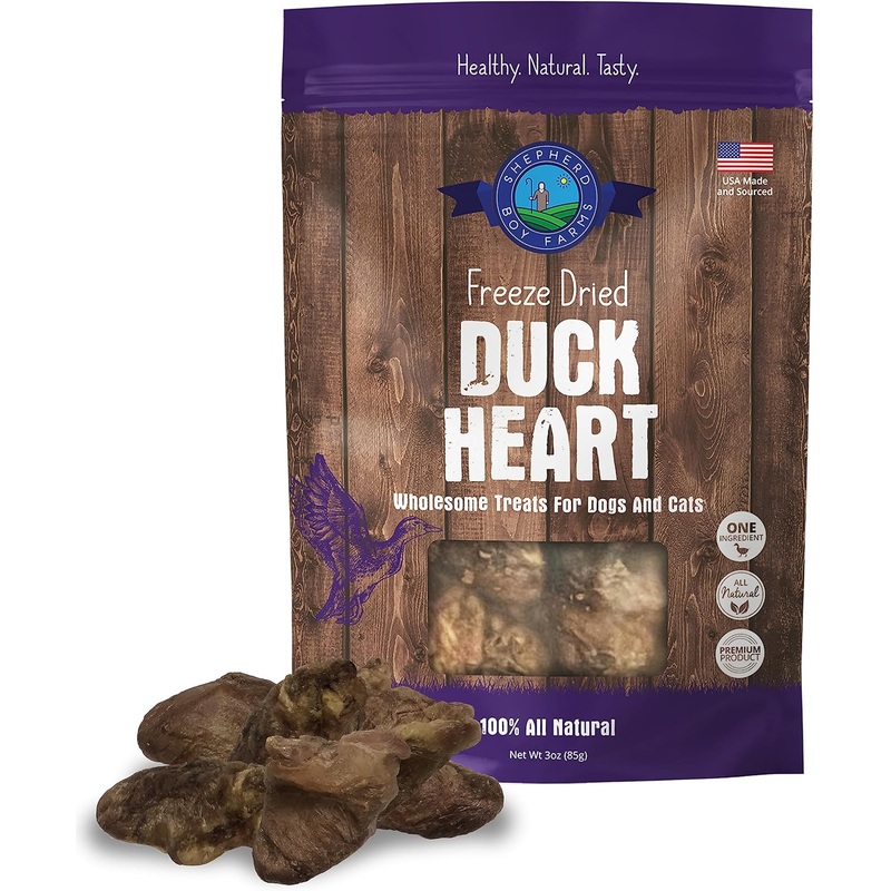 Shepherd Boy Freeze Dried Duck Hearts 8oz