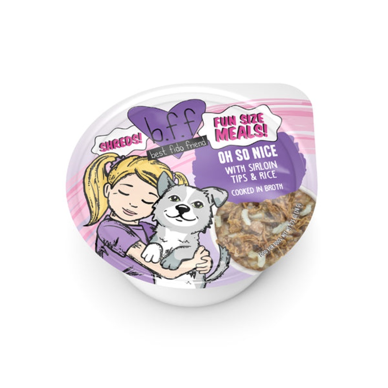 Weruva B.F.F. Fun Size Meals  Oh So Nice with Sirloin Tips & Rice 2.75 Oz – case of 12