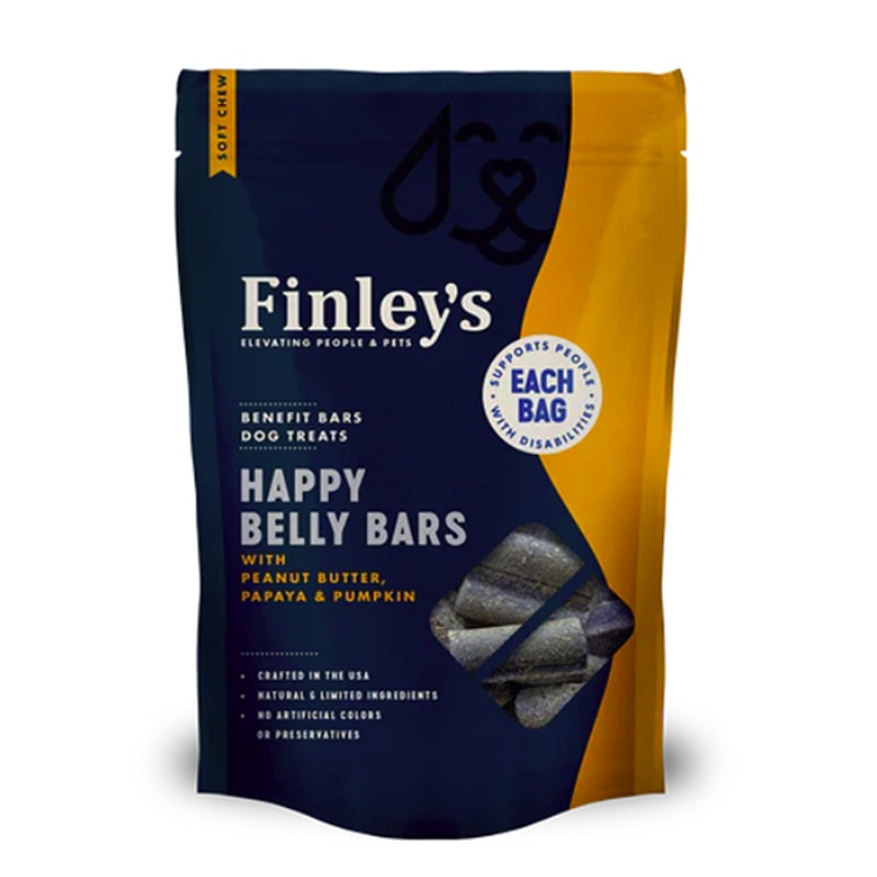 Benefit Bars Happy Belly Peanut Butter, Papaya & Pumpkin Soft Dog Treats 6oz