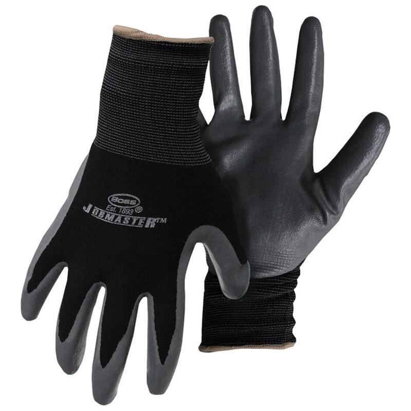 Boss Men’s Jobmaster Nylon W/Nitrile Coated Palm Glove Black Extra Large