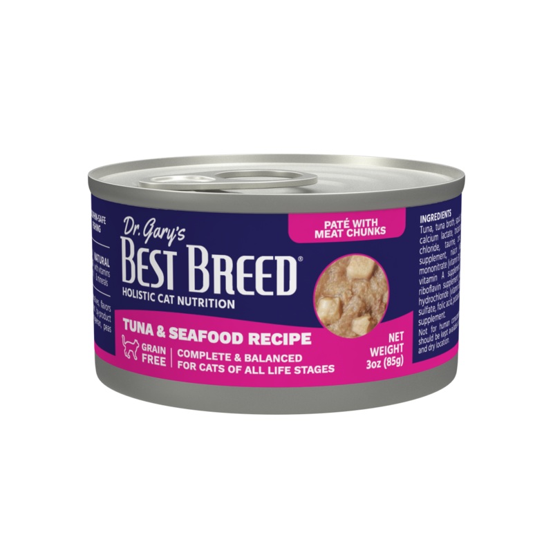Dr. Gary’s Best Breed Tuna & Seafood Recipe Cat Food 3 Oz