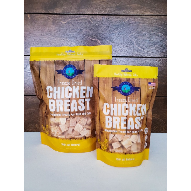 Shepherd Boy Farms Freeze-Dried Chicken Breast Treats for Dogs and Cats 8 oz