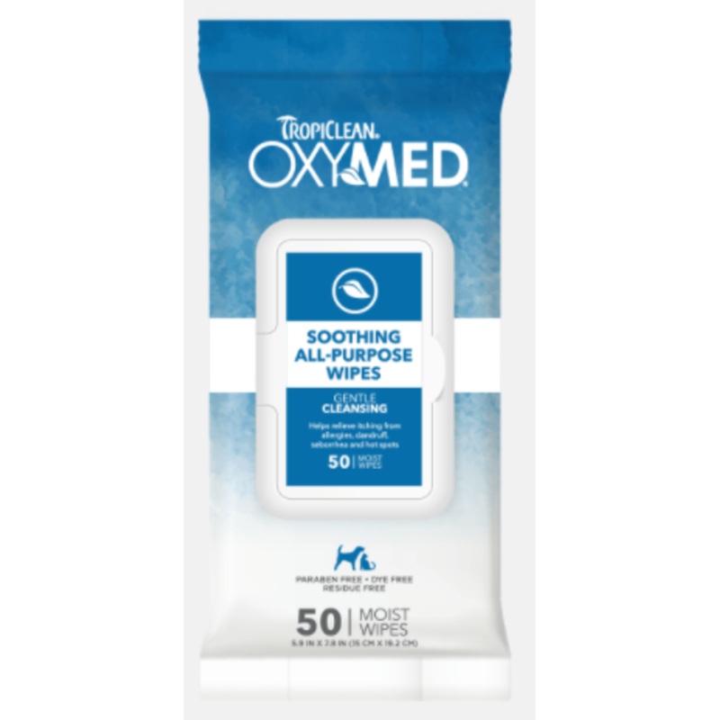 Tropiclean Oxymed Soothing Wipes 50 pack