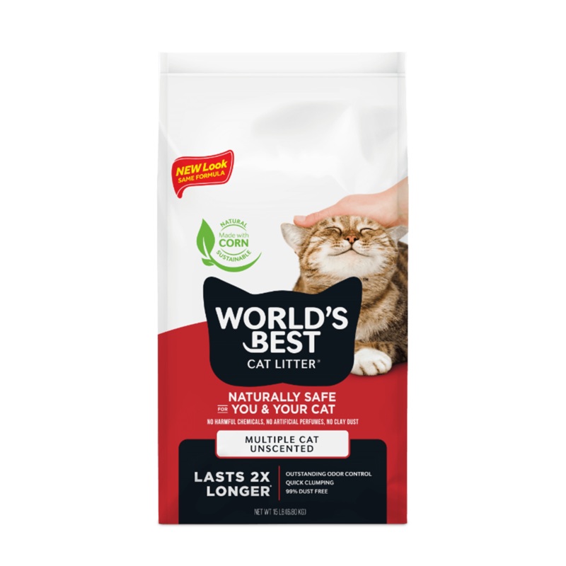 Worlds Best Long Lasting Multi-Cat Unscented Cat Litter 6.35kg