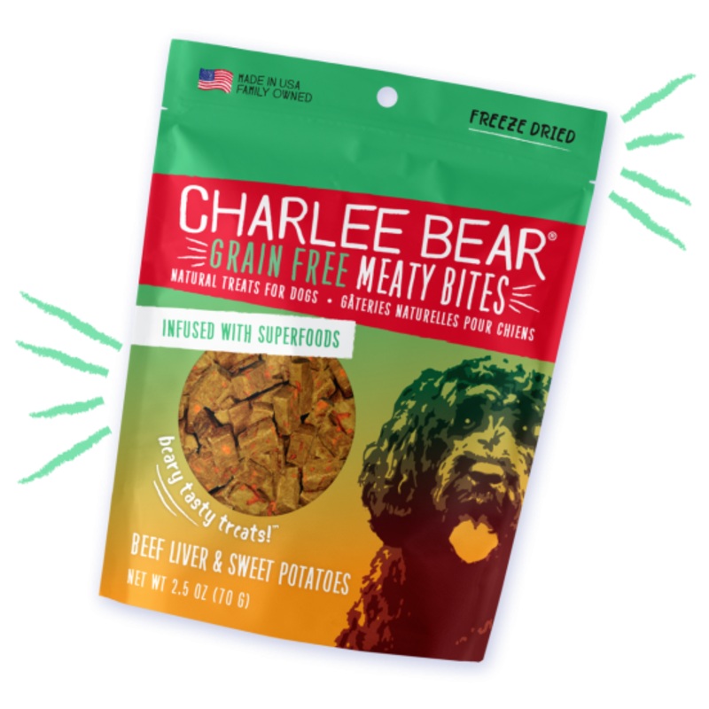Charlee Bear Grain Free Meaty Bites Beef Liver & Sweet Potatoes 2.5oz