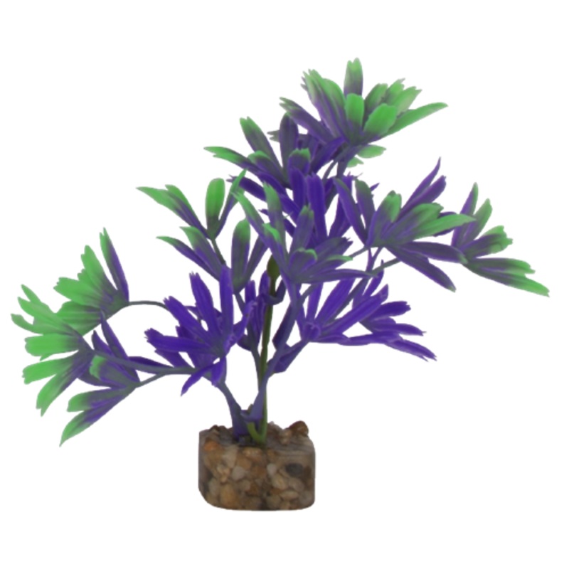GloFish Aquarium Plant Purple & Green Small