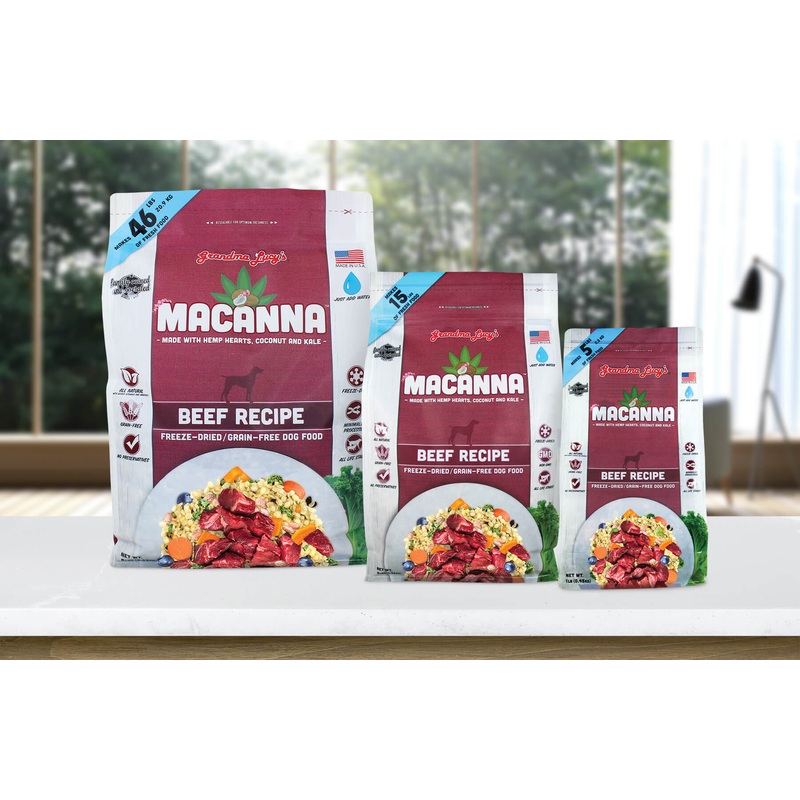 Grandma Lucy’s Macanna Dog Food, Grain Free and Freeze-Dried – Beef Recipe