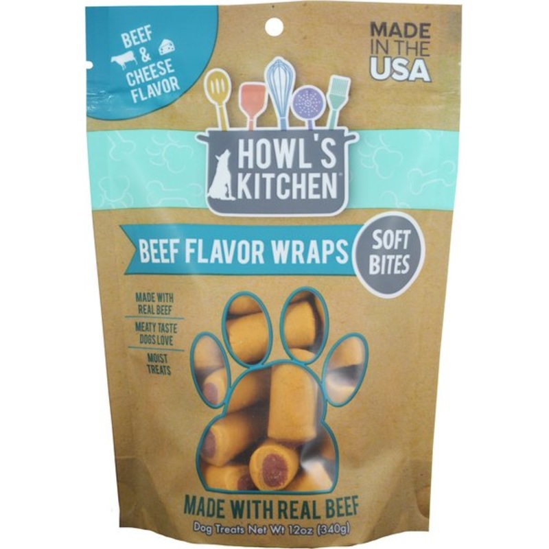 Howl’s Kitchen Soft Bites Dog Treats Beef & Cheese Wraps 12 oz