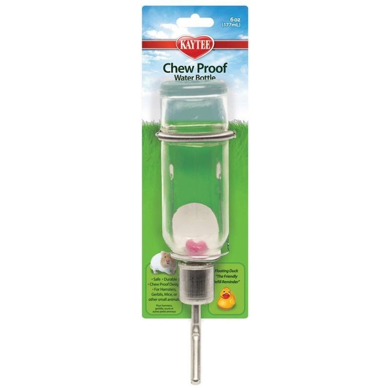 KAYTEE CHEW-PROOF GLASS WATER BOTTLE 6 OZ
