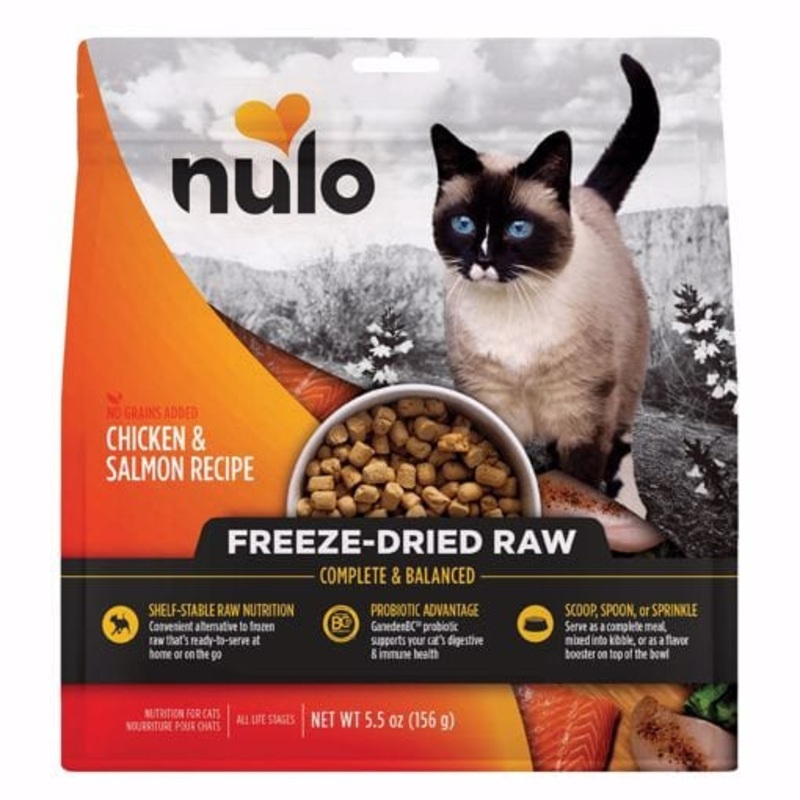 Nulo Freestyle Grain Free Chicken & Salmon Recipe Freeze-Dried Raw Cat Food 5.5 oz